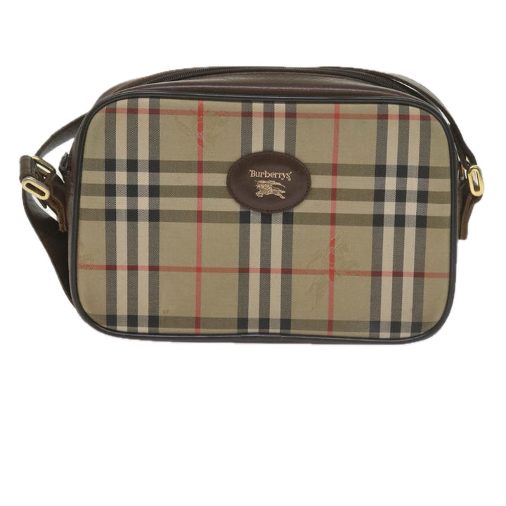 BURBERRYSs Nova Check Shoulder Bag Canvas Beige Brown Auth yk9787