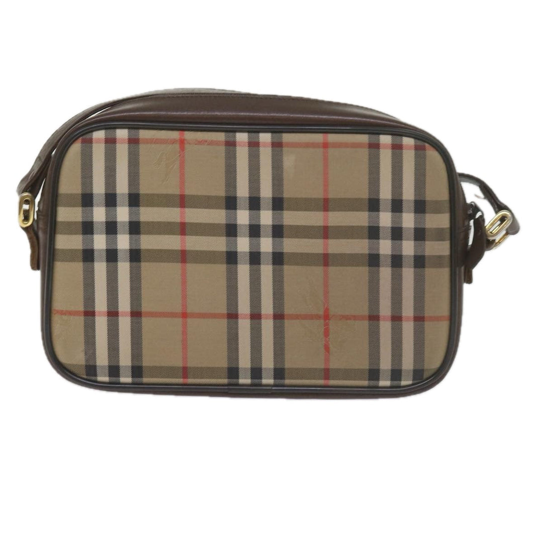 BURBERRYSs Nova Check Shoulder Bag Canvas Beige Brown Auth yk9787