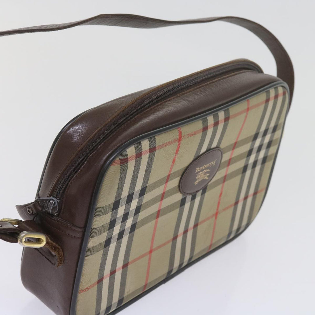BURBERRYSs Nova Check Shoulder Bag Canvas Beige Brown Auth yk9787
