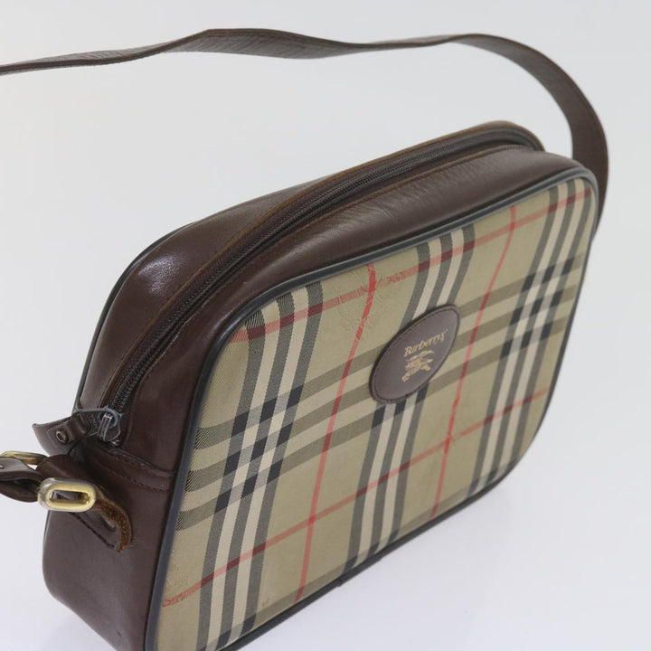 BURBERRYSs Nova Check Shoulder Bag Canvas Beige Brown Auth yk9787