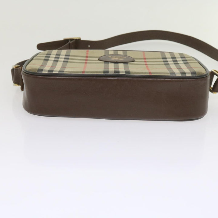 BURBERRYSs Nova Check Shoulder Bag Canvas Beige Brown Auth yk9787