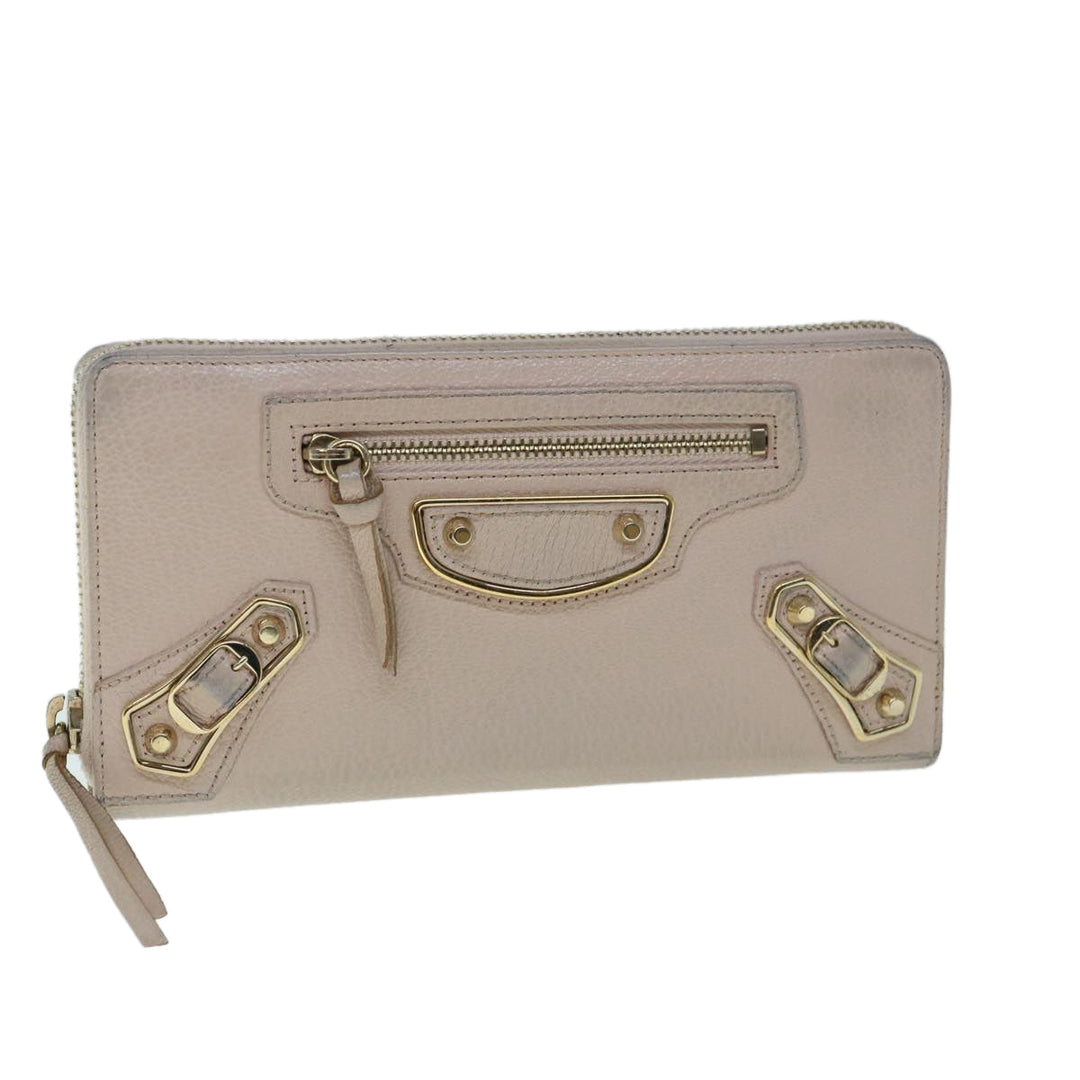Top Quality Balenciaga Classic Continental Zip Long Wallet Leather Pink 253036 Auth yk9793