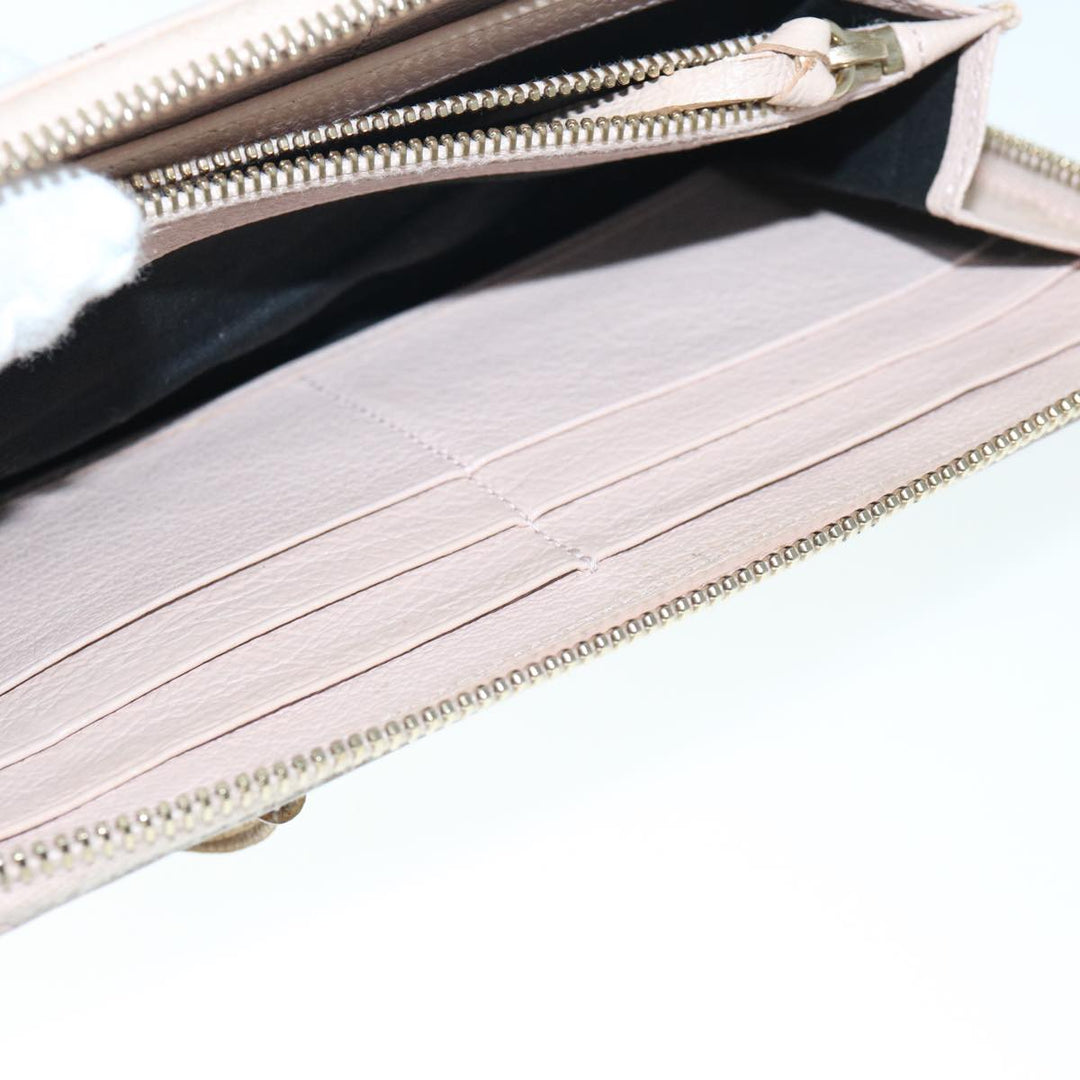 Top Quality Balenciaga Classic Continental Zip Long Wallet Leather Pink 253036 Auth yk9793