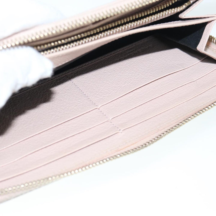 Top Quality Balenciaga Classic Continental Zip Long Wallet Leather Pink 253036 Auth yk9793