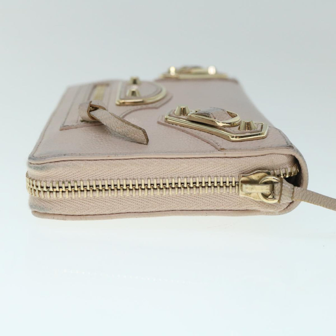 Top Quality Balenciaga Classic Continental Zip Long Wallet Leather Pink 253036 Auth yk9793