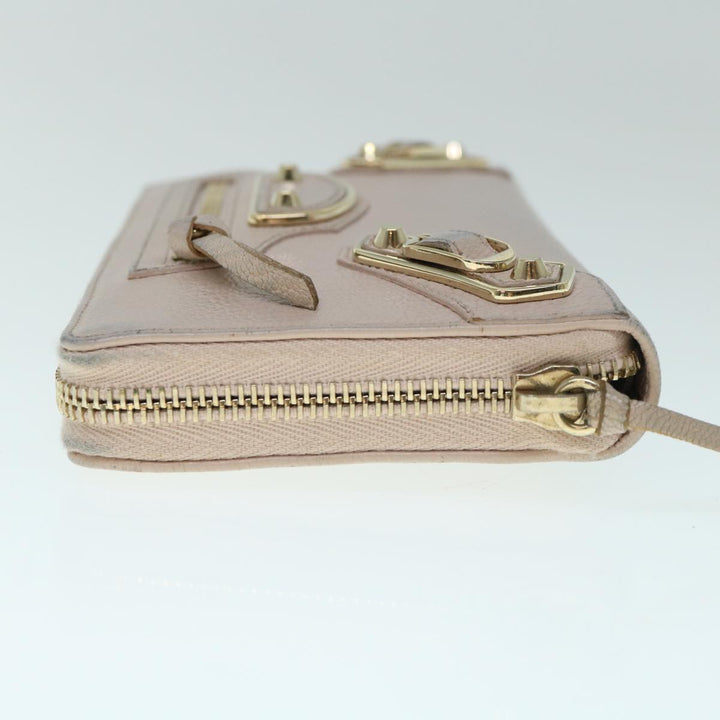 Top Quality Balenciaga Classic Continental Zip Long Wallet Leather Pink 253036 Auth yk9793