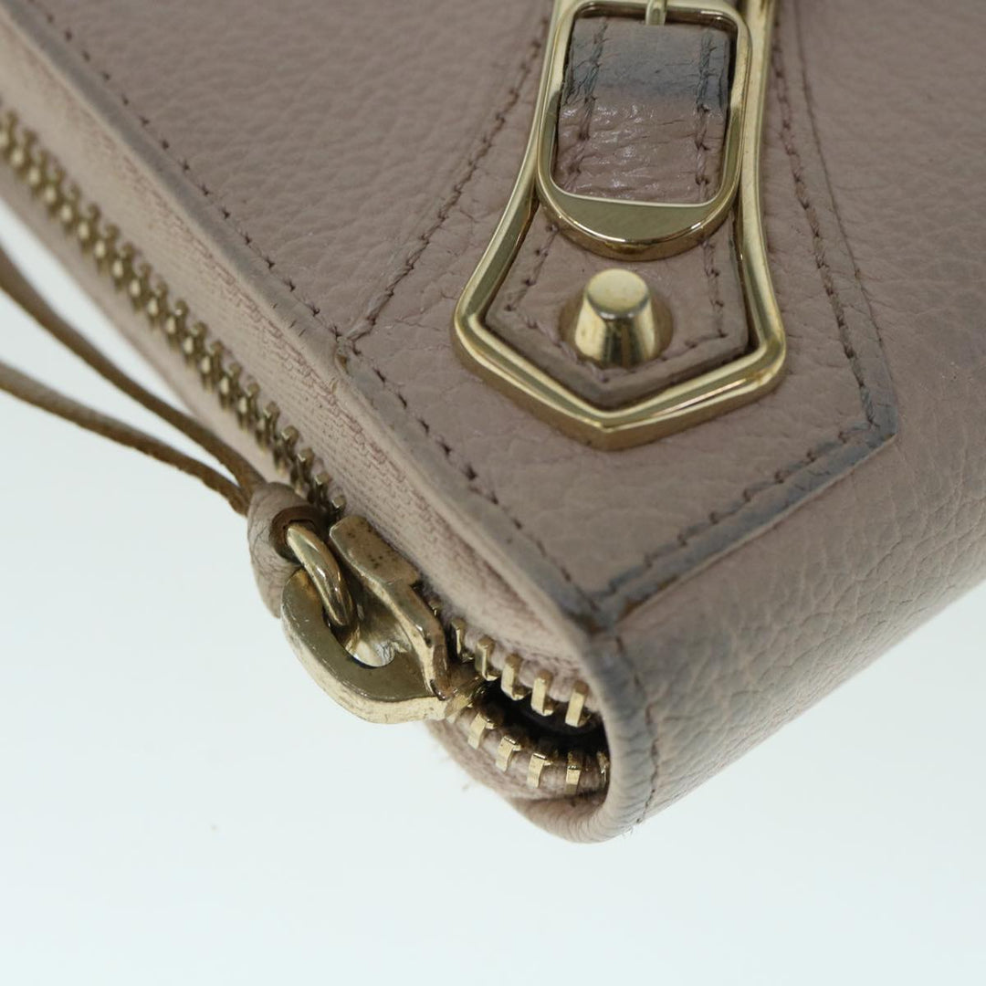 Top Quality Balenciaga Classic Continental Zip Long Wallet Leather Pink 253036 Auth yk9793