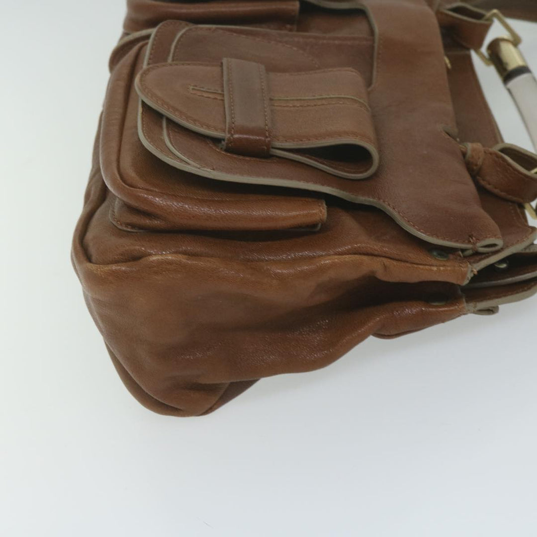 Chloe Hand Bag Leather Brown 01 08 53 12 yk9860