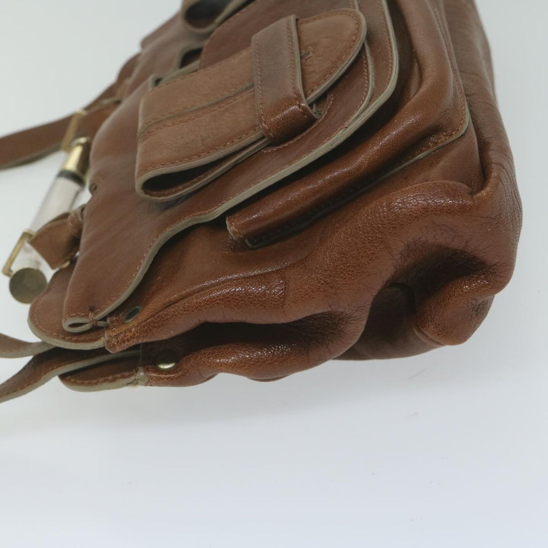 Chloe Hand Bag Leather Brown 01 08 53 12 yk9860