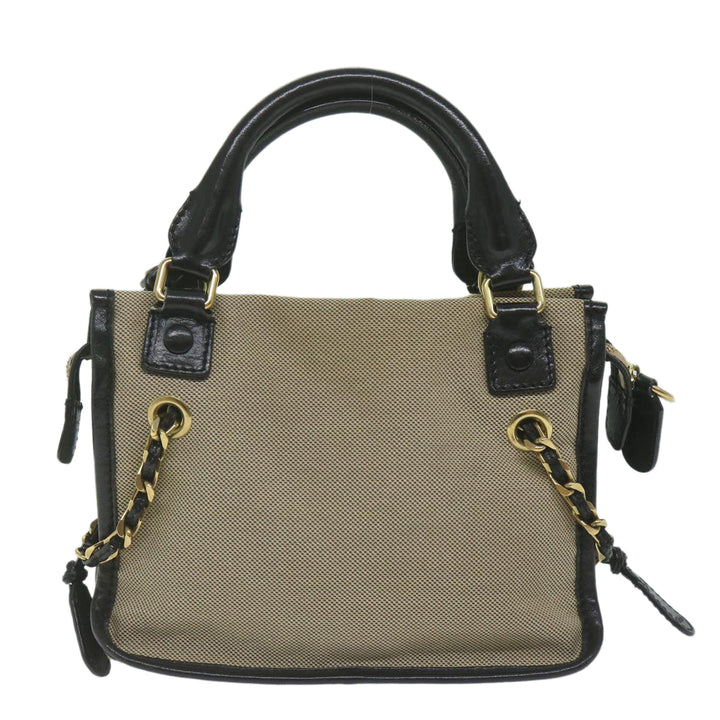 Chloe Harley Hand Bag Canvas Leather 2way Beige 03 10 51 5811 yk9862
