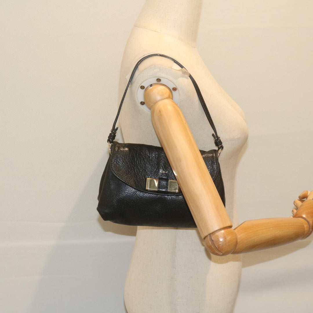 Chloe Lily Hand Bag Leather Black yk9868