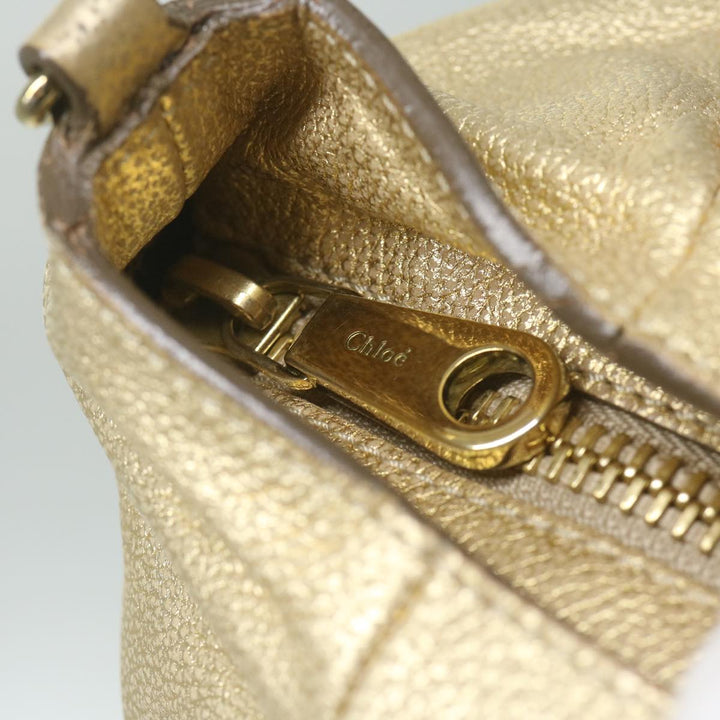 Chloe Etel Hand Bag Leather 2way Gold Tone yk9870
