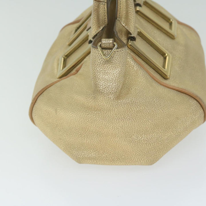 Chloe Etel Hand Bag Leather 2way Gold Tone yk9870