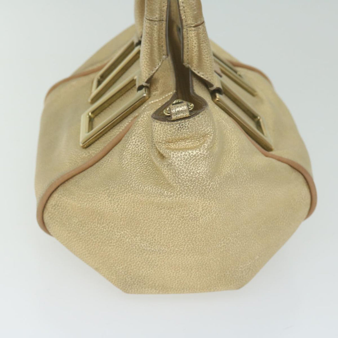 Chloe Etel Hand Bag Leather 2way Gold Tone yk9870