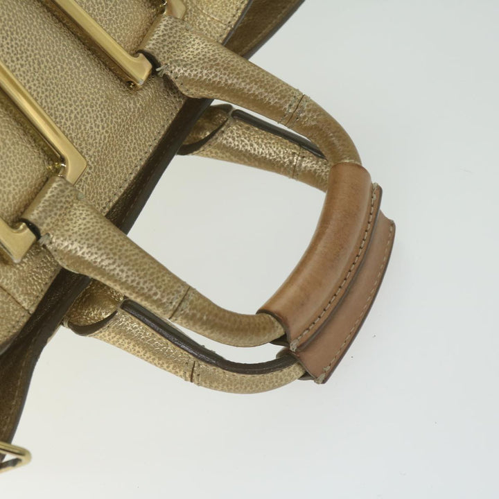 Chloe Etel Hand Bag Leather 2way Gold Tone yk9870
