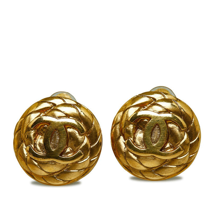 Top Quality Chanel Vintage Coco Mark Earrings Gold Plated