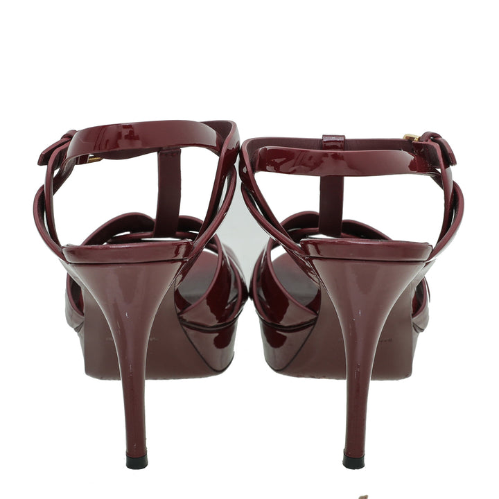 YSL Dark Red Tribute Sandals 40