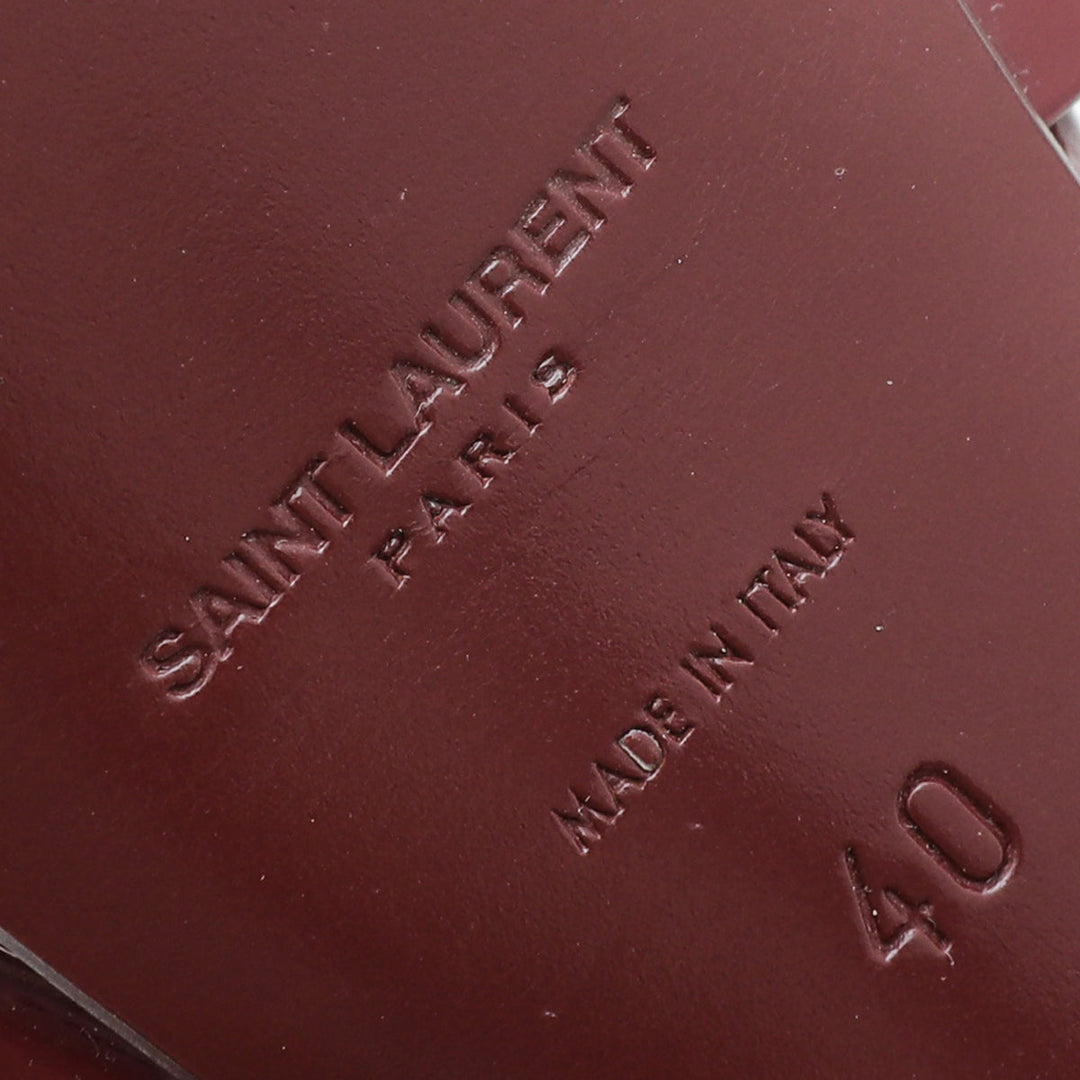 YSL Dark Red Tribute Sandals 40