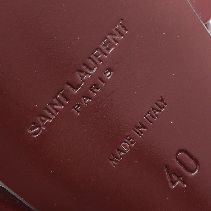 YSL Dark Red Tribute Sandals 40