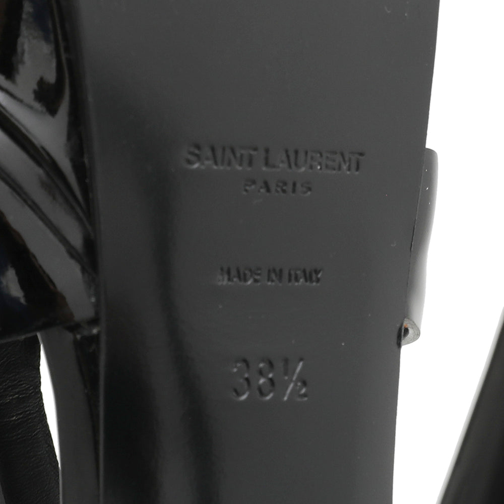 YSL Black High Heeled Tribute Sandals 38.5