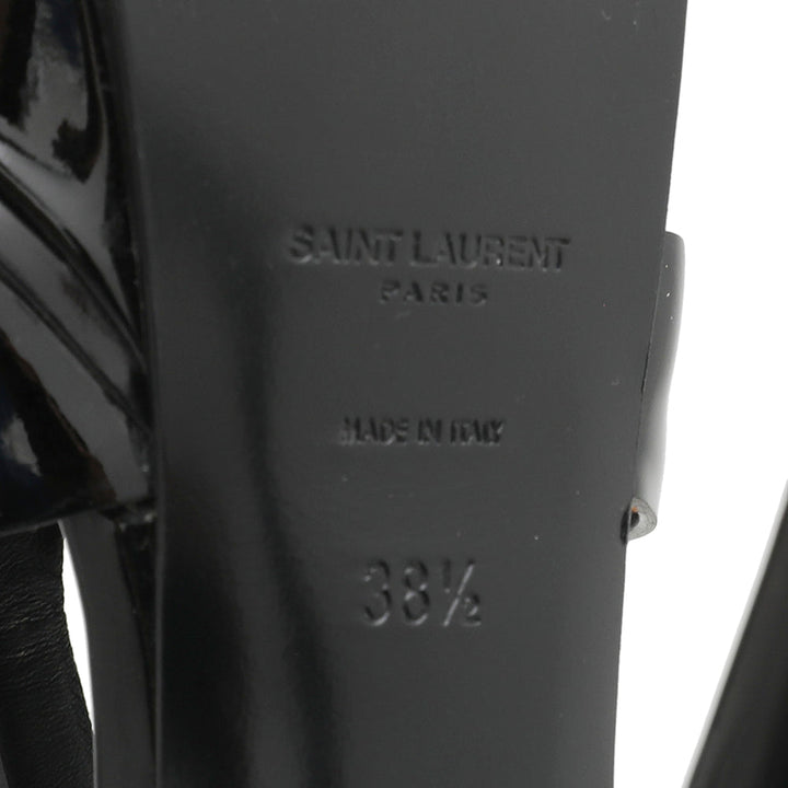 YSL Black High Heeled Tribute Sandals 38.5