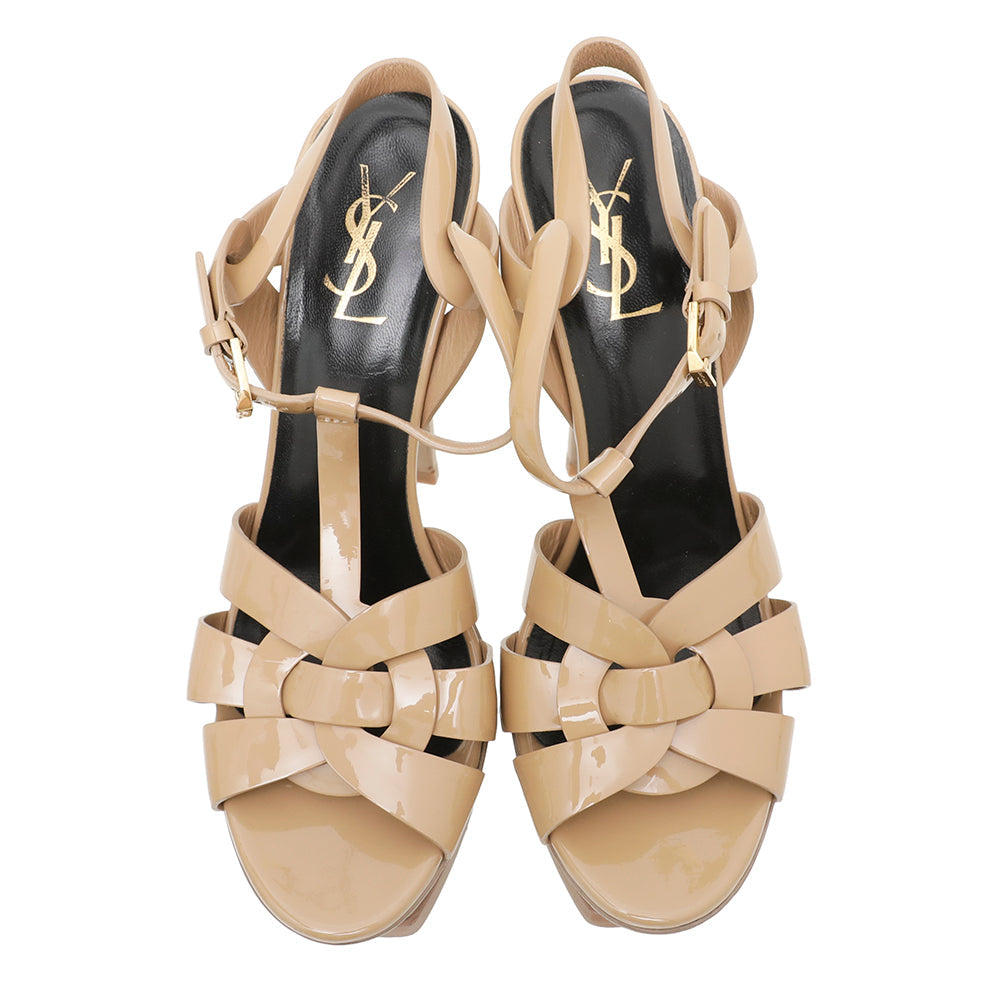 YSL Mocha Tribute Sandals 39