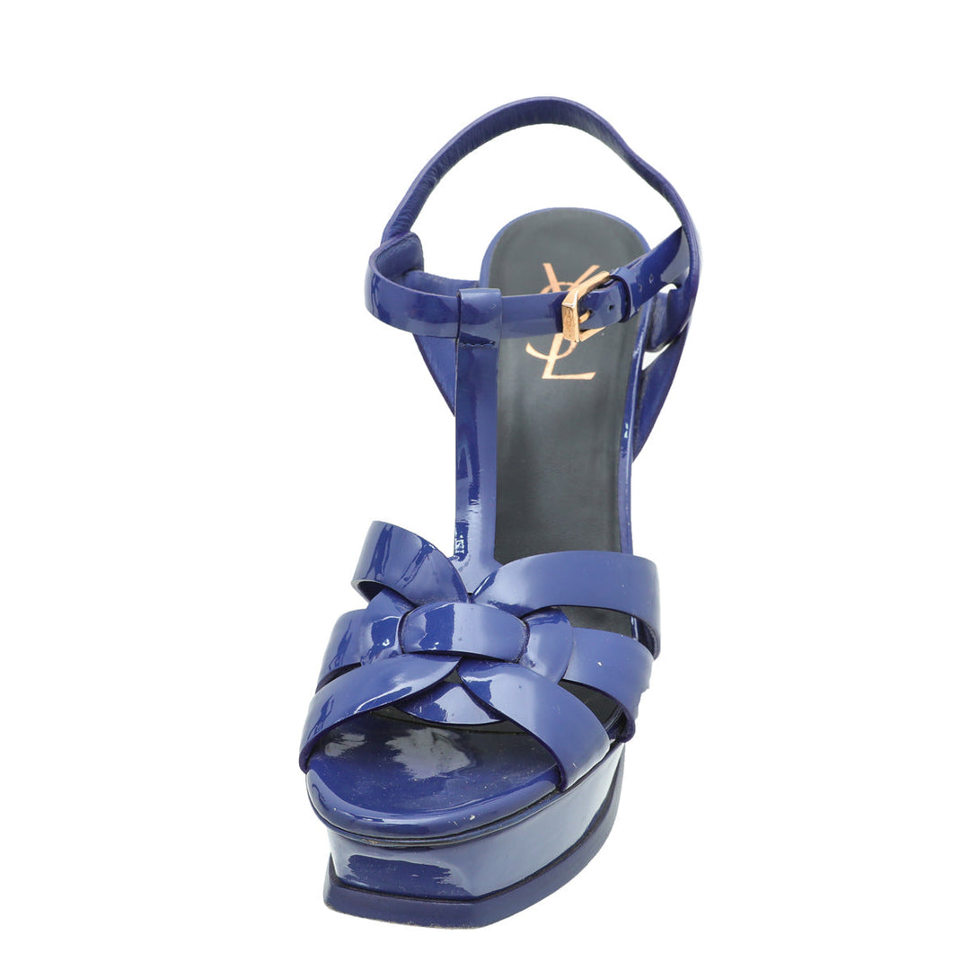 YSL Blue Tribute Sandal 38