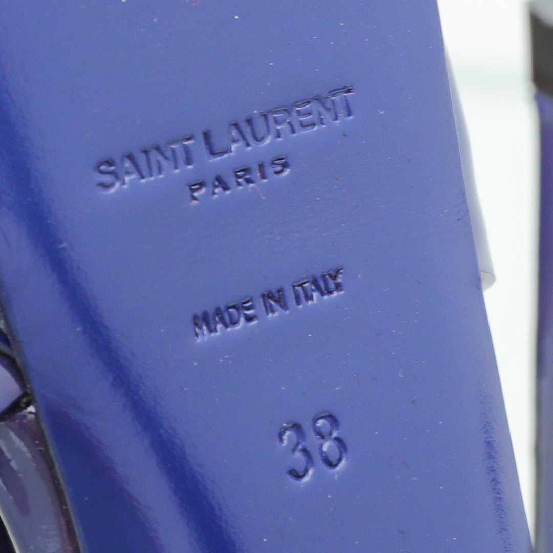 YSL Blue Tribute Sandal 38