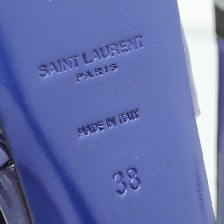 YSL Blue Tribute Sandal 38
