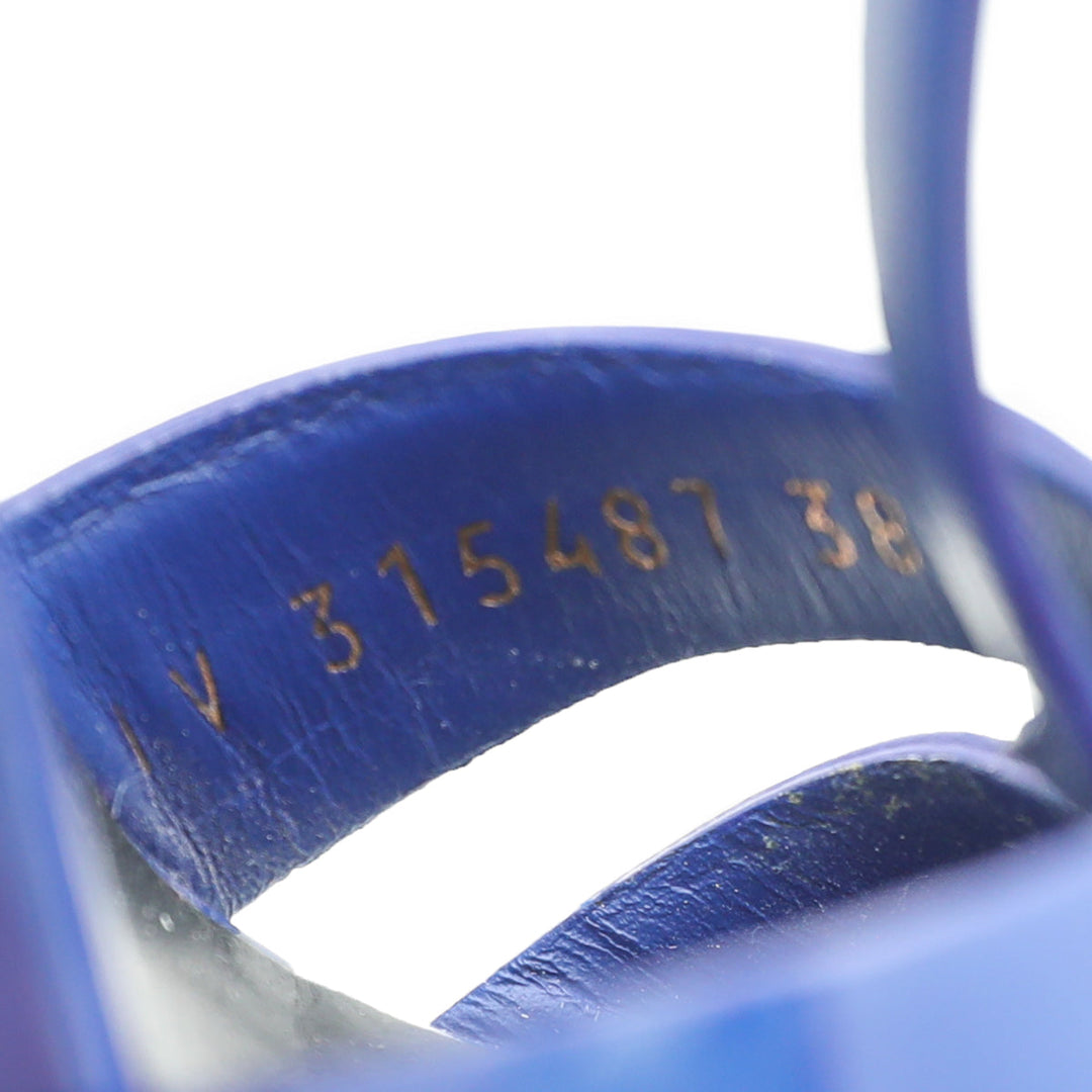 YSL Blue Tribute Sandal 38