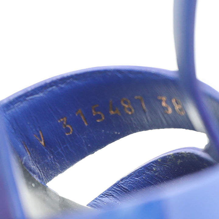 YSL Blue Tribute Sandal 38