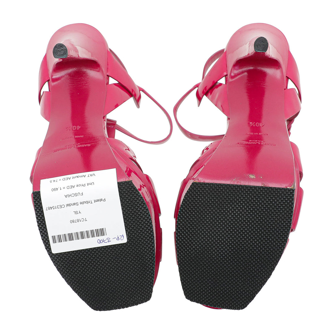 YSL Fuschia Tribute Sandal 40.5