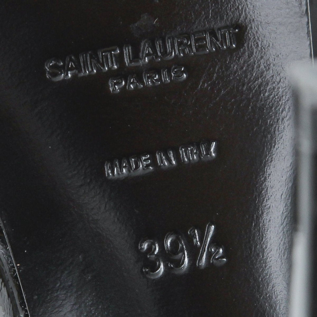 YSL Black Patent Tribute Heels 39 1-2