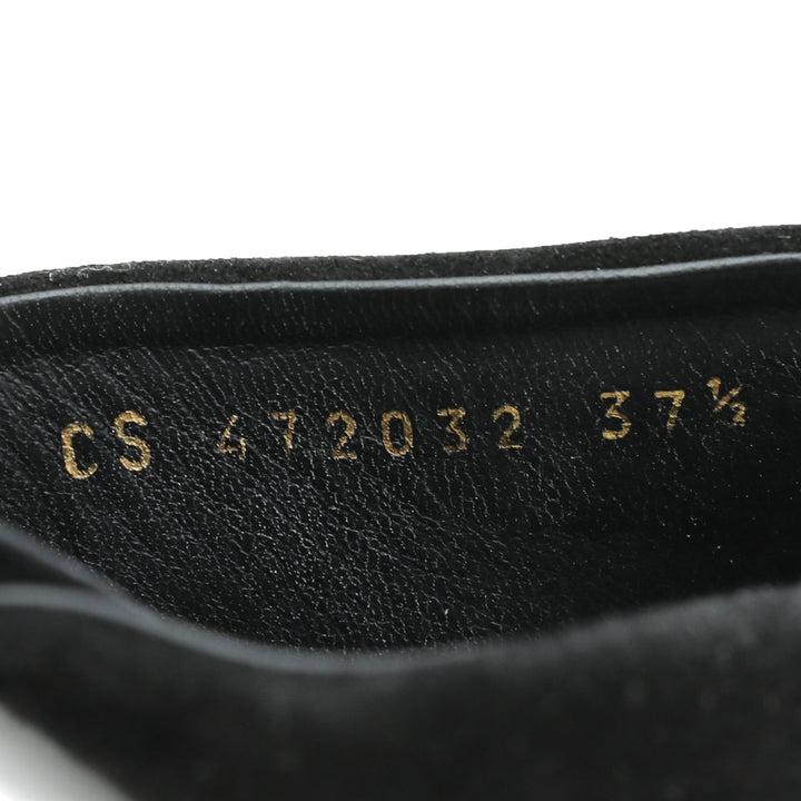 YSL Black Suede Loulou Mules 37.5