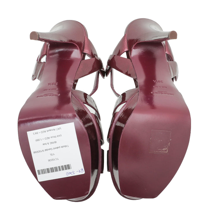 YSL Wine Tribute Sandal 39.5