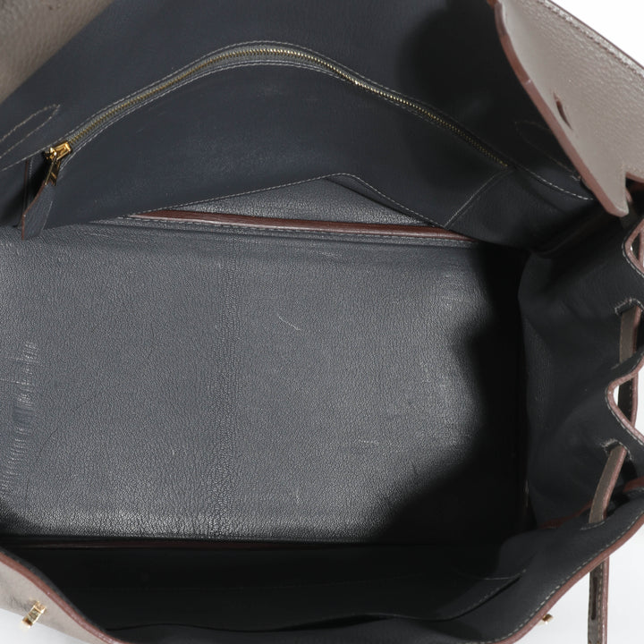 Hermes Birkin 35 Étain Clemence Graphite Gris Fonce Lizard Club