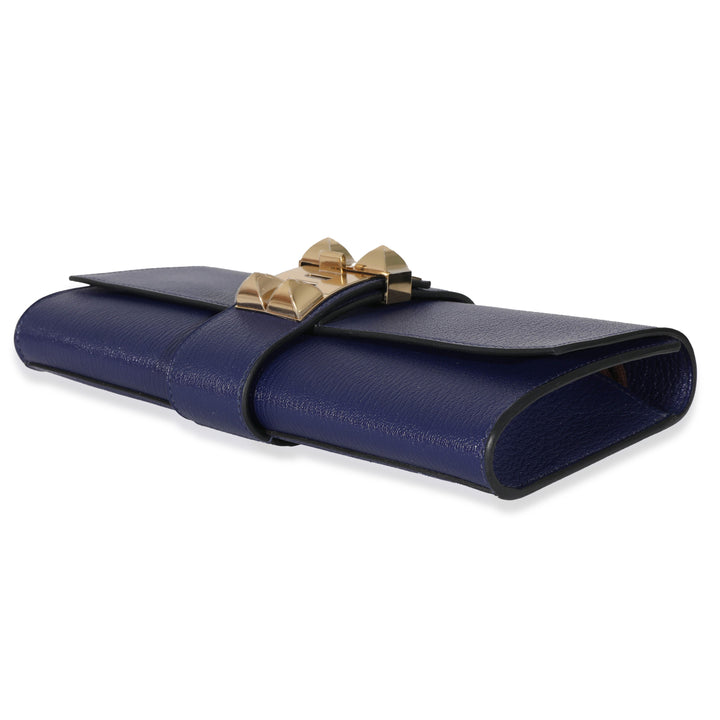 Top quality Hermes Bleu Encre Mysore Chevre Medor 23 GHW