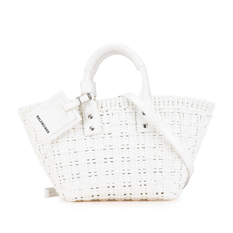 Top Quality Balenciaga Bistro Basket XS Handbag White