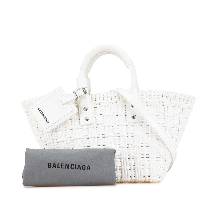 Top Quality Balenciaga Bistro Basket XS Handbag White