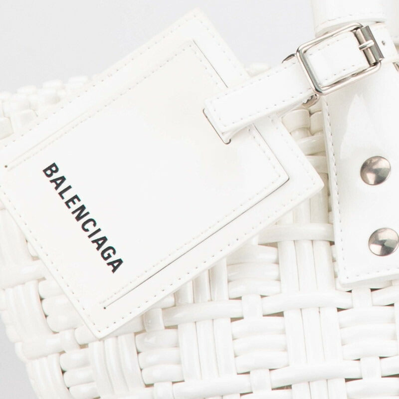 Top Quality Balenciaga Bistro Basket XS Handbag White
