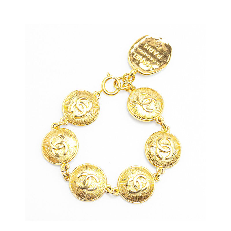 Top Quality Chanel Vintage Coco Mark Medal Bangle Bracelet