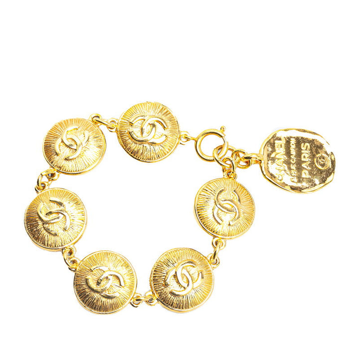 Top Quality Chanel Vintage Coco Mark Medal Bangle Bracelet