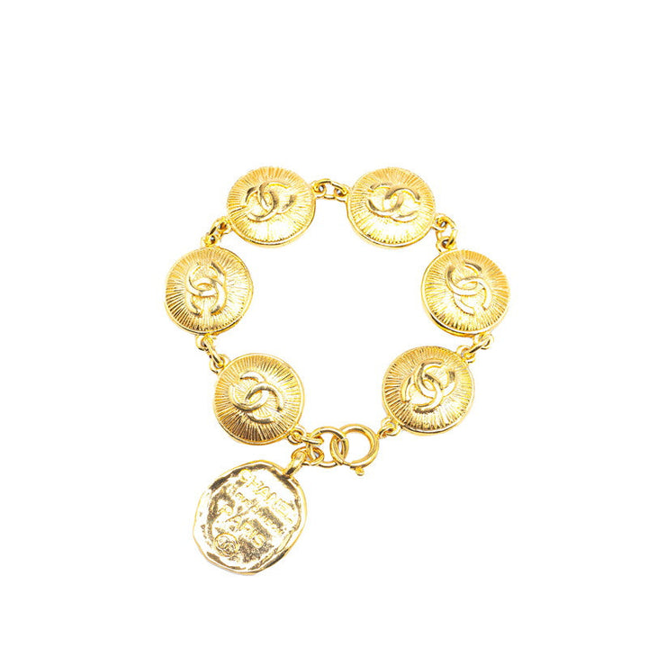 Top Quality Chanel Vintage Coco Mark Medal Bangle Bracelet