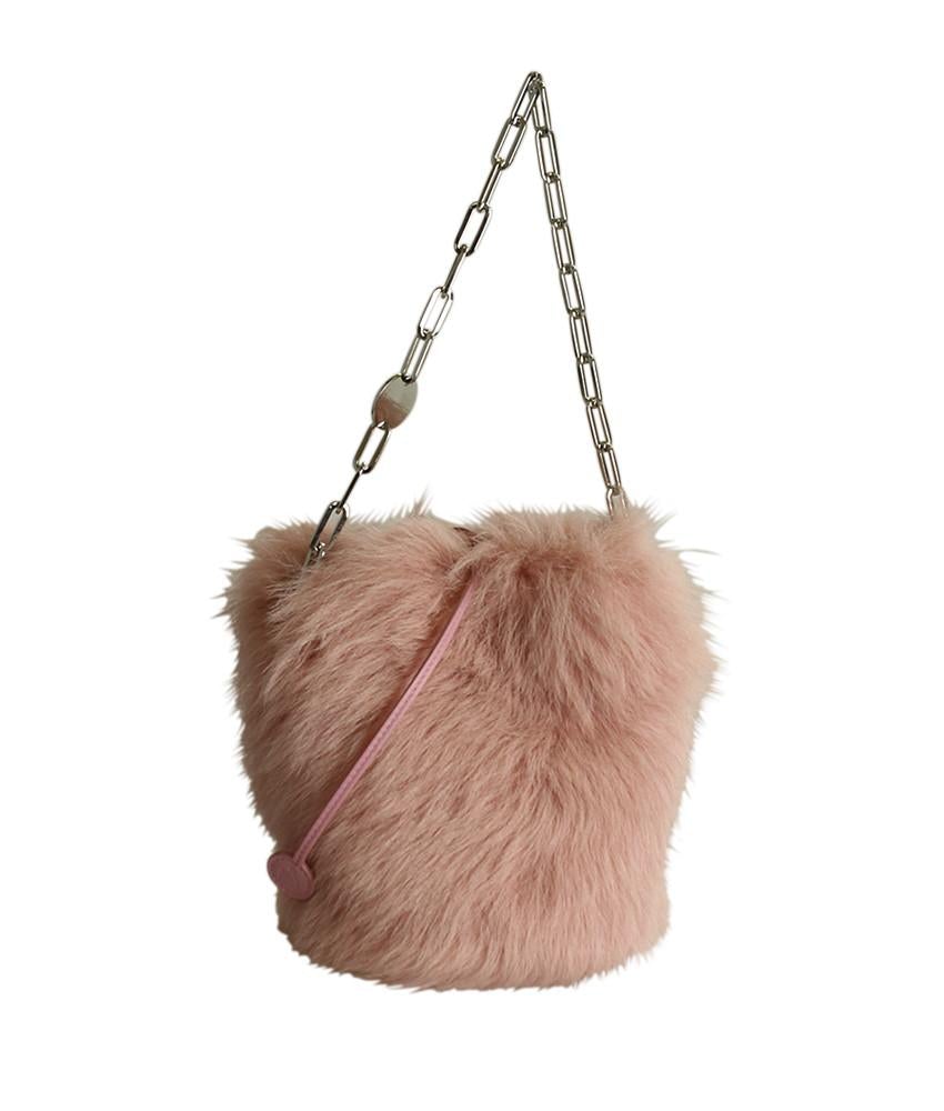 Lanvin Lamp Pink Shearling 2- Way Bag