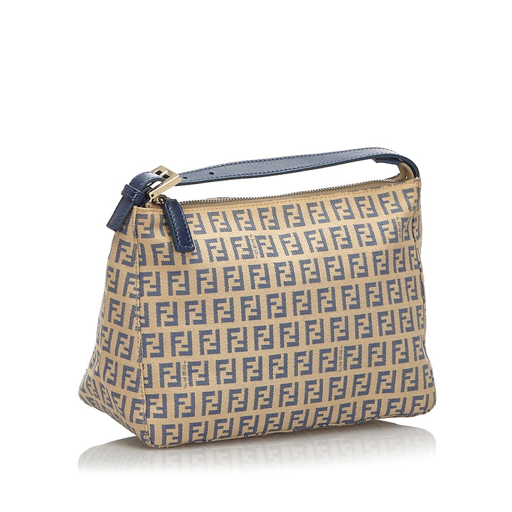 Pre-Loved Fendi Brown Beige Canvas Fabric Zucchino Handbag Italy
