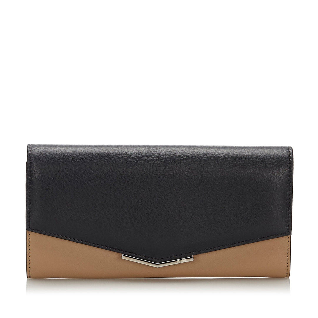 Pre-Loved Fendi Black Others Leather Long Wallet Italy