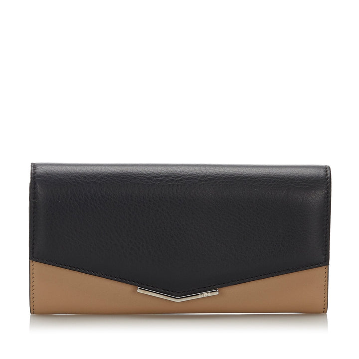 Pre-Loved Fendi Black Others Leather Long Wallet Italy