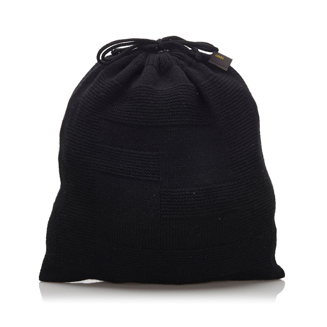 Pre-Loved Fendi Black Others Fabric Cashmere Pouch Italy