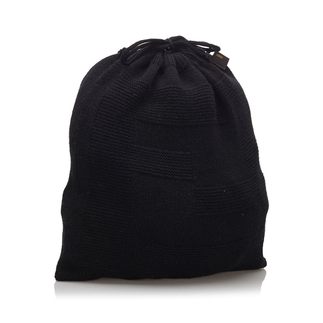 Pre-Loved Fendi Black Others Fabric Cashmere Pouch Italy