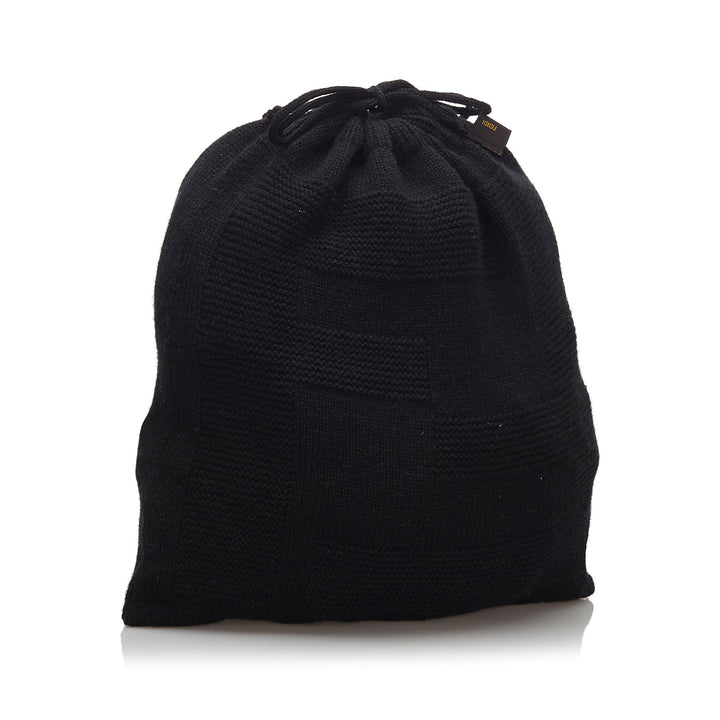 Pre-Loved Fendi Black Others Fabric Cashmere Pouch Italy